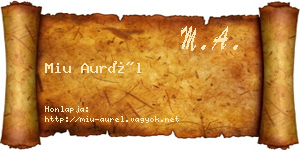 Miu Aurél névjegykártya